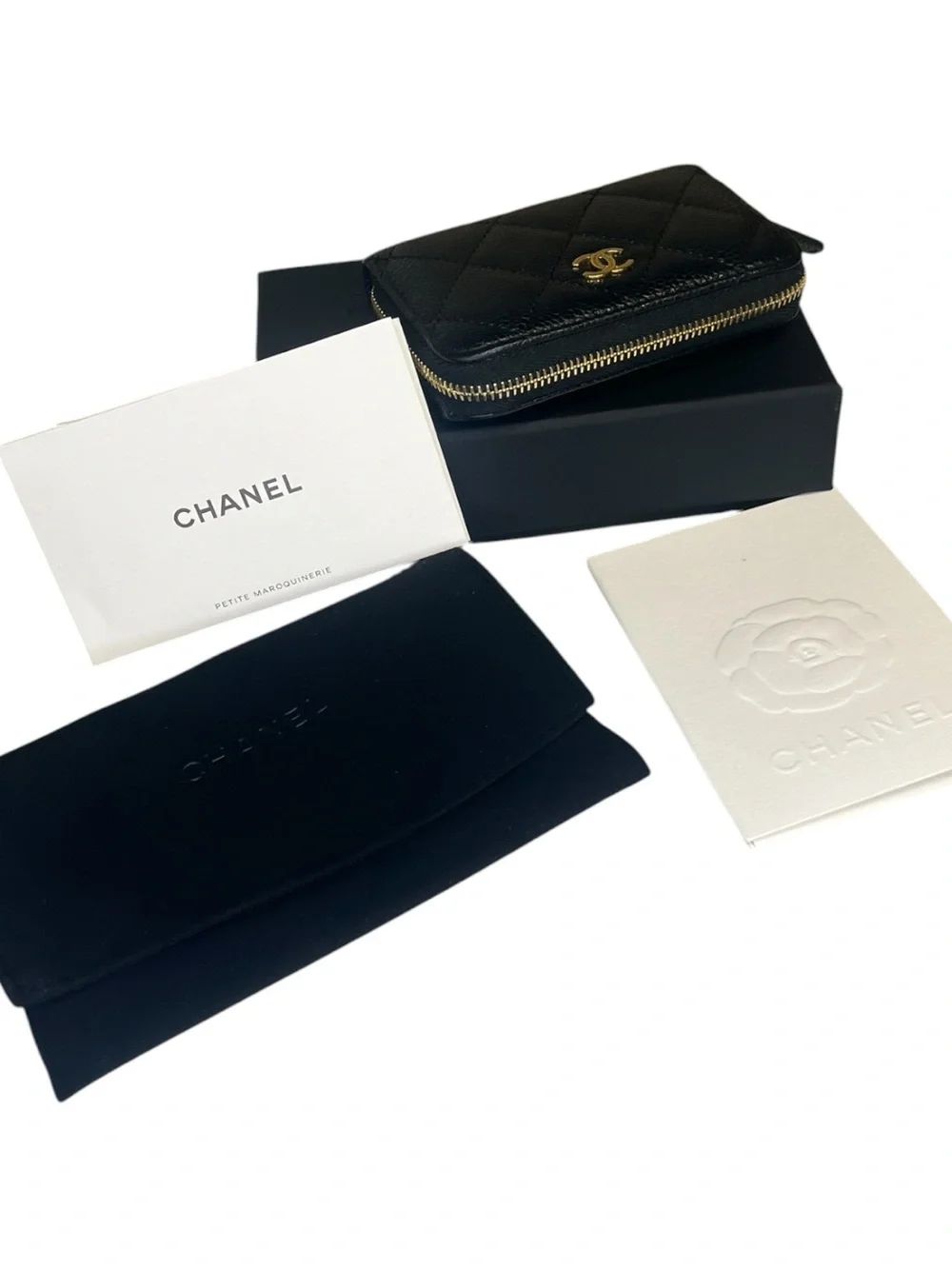 Chanel Caviar Leather 'Zipper Coin Purse'